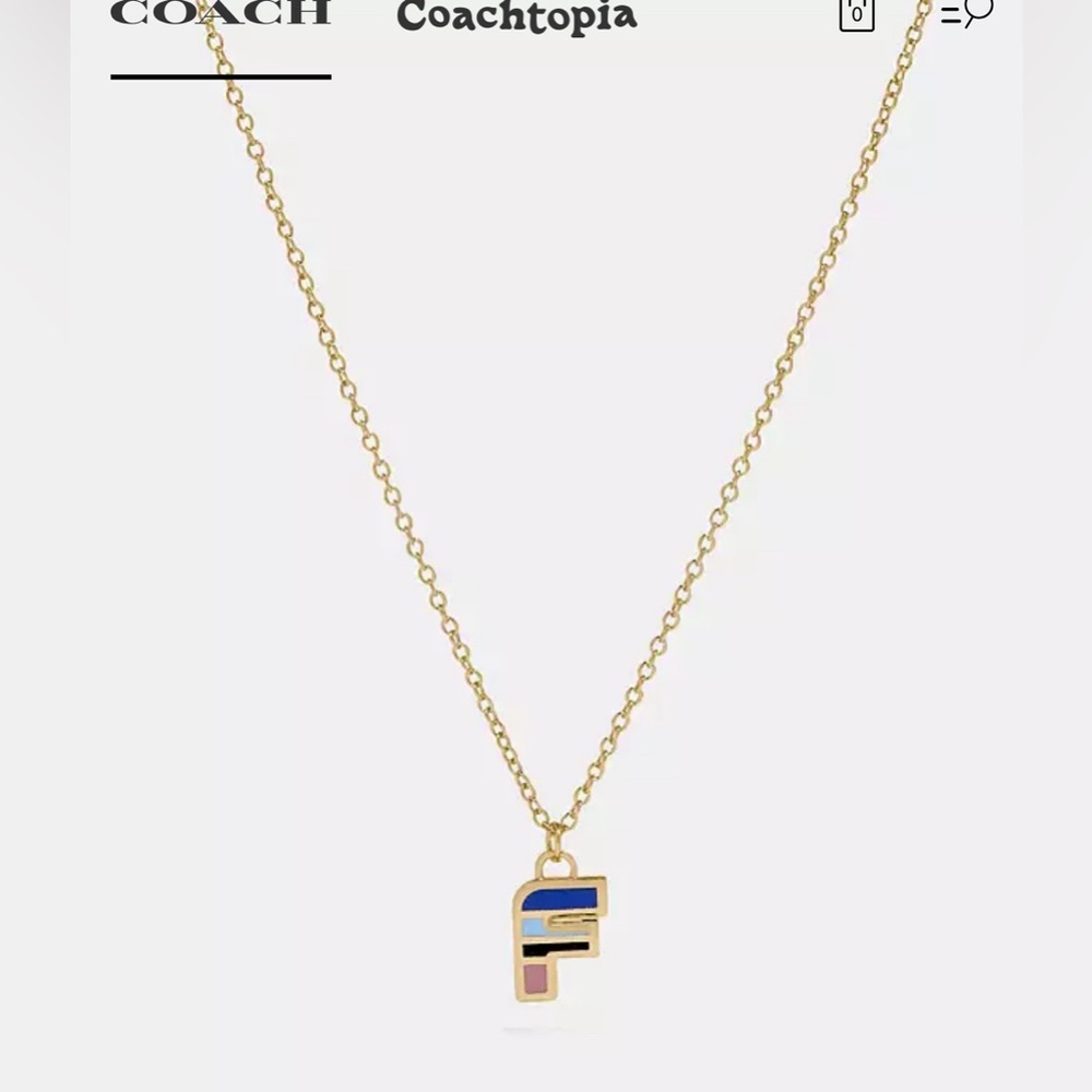80's Retro Alphabet F Charm Necklace. New no‎ tag